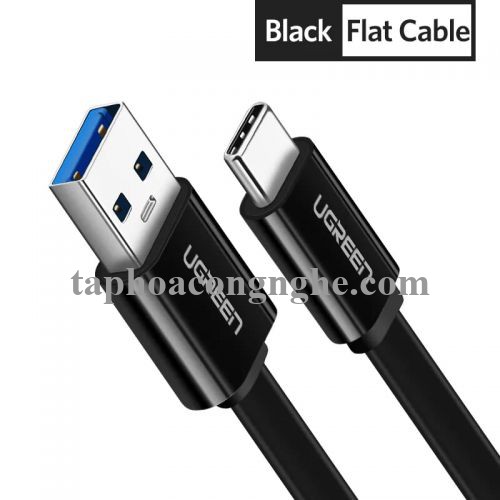 Ugreen 10696 0.5M màu đen Cáp USB TypeC sang USB 3.0 cáp dẹt US172 30010696